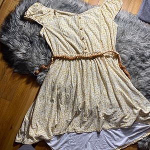 Yellow floral pattern dress